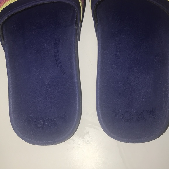 ROXY RAINBOW 🌈 SLIDERS WITH LOLO! “RARE” HARD TO FIND - Picture 3 of 5